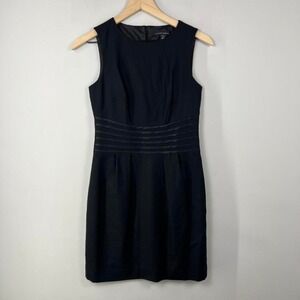 Banana Republic Black Wool Sheath Dress Size 2 Sleeveless Career Work